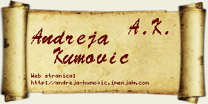 Andreja Kumović vizit kartica